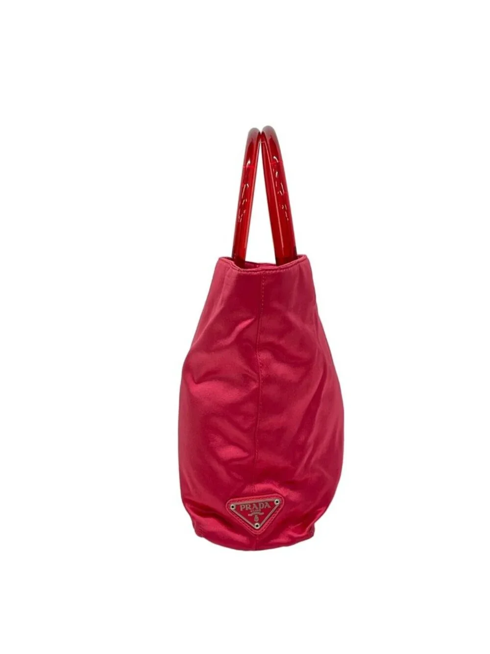 Prada Tote Red Plastic Handle